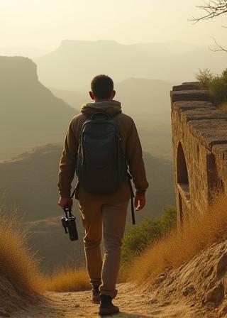 Image related to location scouting techniques showing someone exploring a potential site with a camera