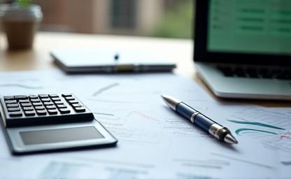 Calculator and documents representing budget planning and coordination